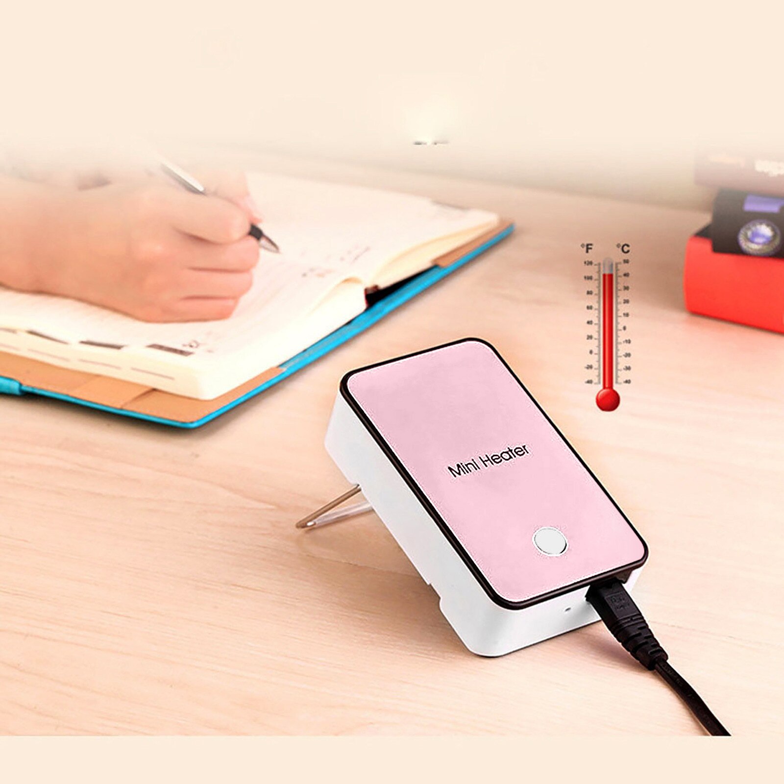 Handy Portable Mini Fan Heater Desk Desktop Winter Warmer Fast Electric Heater Thermostat Fan For Living Room Bedroom Office