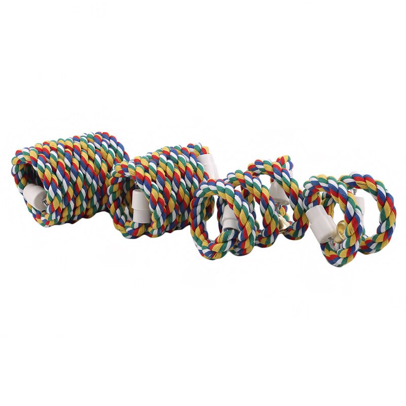 Percha para pájaros en espiral de juguete, cuerda de algodón, barra para masticar, columpio para loros, escalada, juguetes con cascabel, suministros para aves