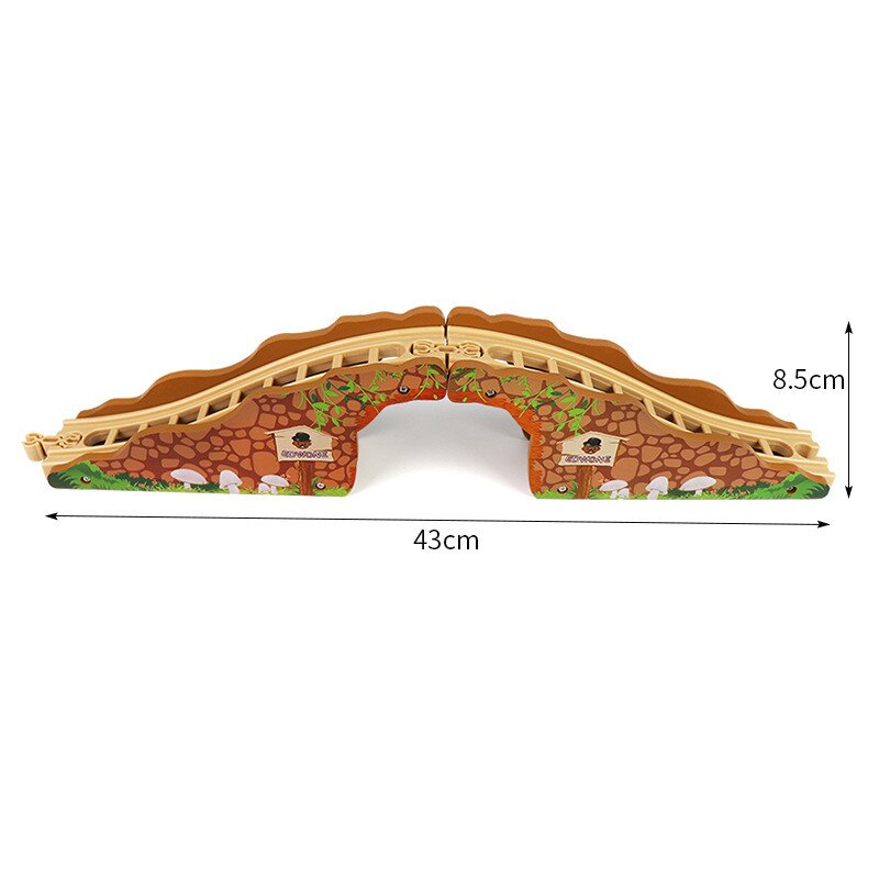 Wooden Train Track Accessories Building Blocks Toys For Kids Cross Bridge Compatible all Wood Track Biro Educational Toy: EDW-DSJ-32