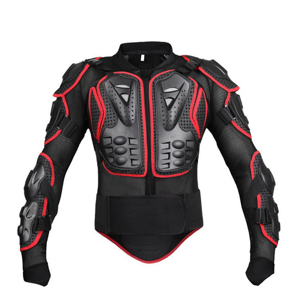 Motorcycle Jacket Men Full Body Motorcycle Armor Motocross Racing Protective Gear Motorcycle Protection Size S-3xl: Red / XL