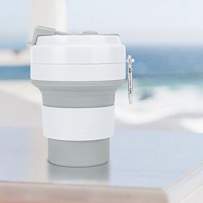 Siliconen opvouwbare reisbeker opvouwbare koffiemok drinkbeker met verstelbare inhoud lichtgewicht bpa voor reizen kamperen