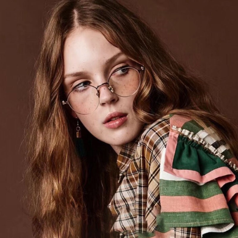 49013 Semi-Rimless Square Glasses Frames Men Women Optical Computer Glasses