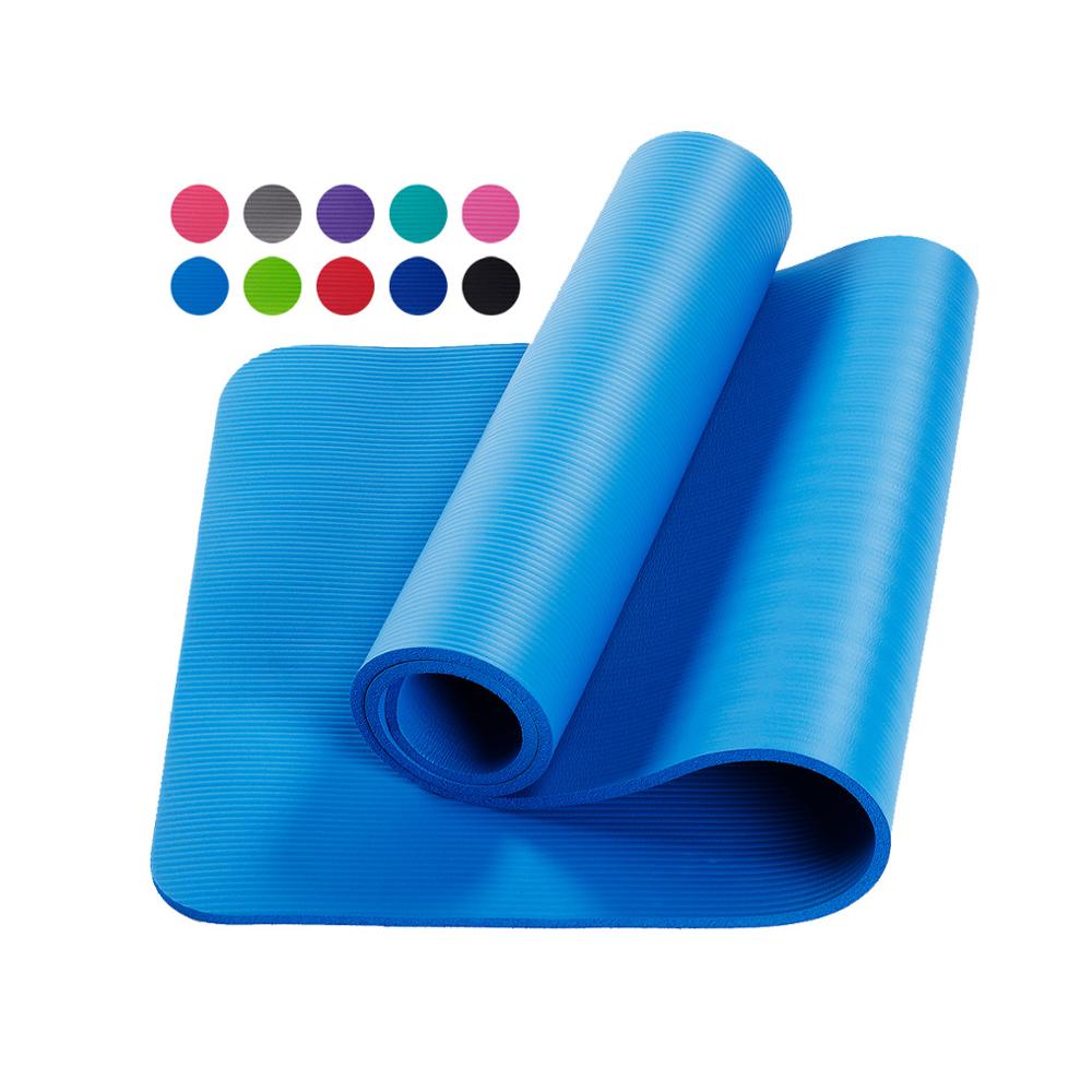 183*61*1cm yogamåtter med kropslinje tykke yoga pilatesmåtter gymnastikbalancepuder fitnessmåtter skridsikre dansepuder: Blå
