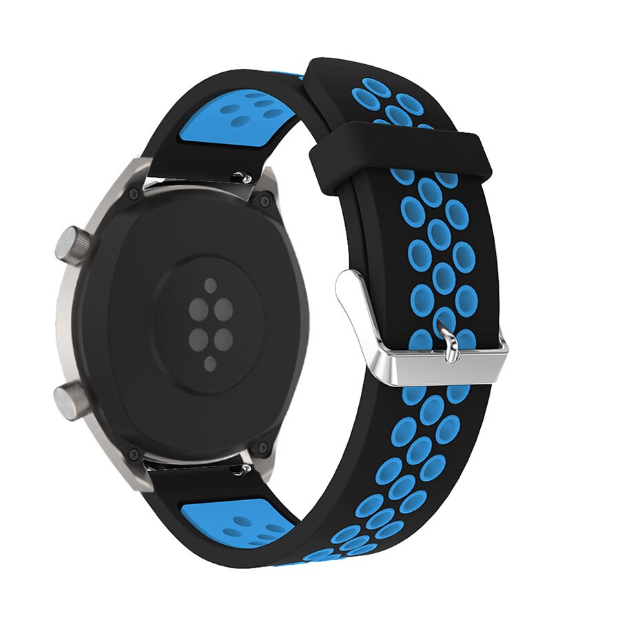 Bracelet de montre en Silicone pour Huawei montre GT 2E GT2 46mm remplacement bracelets de montre Bracelet ceinture pour Huawei montre gt2e bracelets intelligents: Black blue