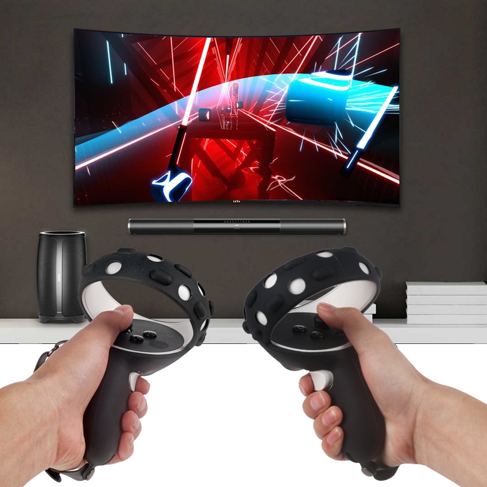 Touch Controller Grip Cover per Oculus Quest 2 Cover in Silicone impugnatura anti-lancio custodia protettiva con cinturino regolabile