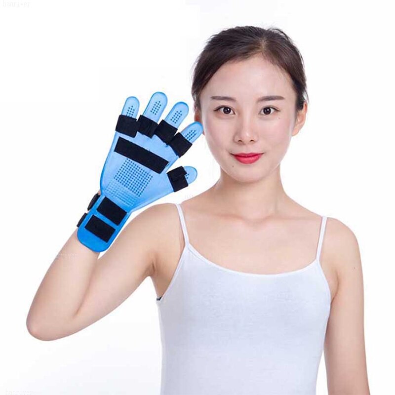 Ortotisk träning finger skena fingerplatta finger handled rehabilitering tränare stroke hemiplegi paraplegisk handfixering: Violett