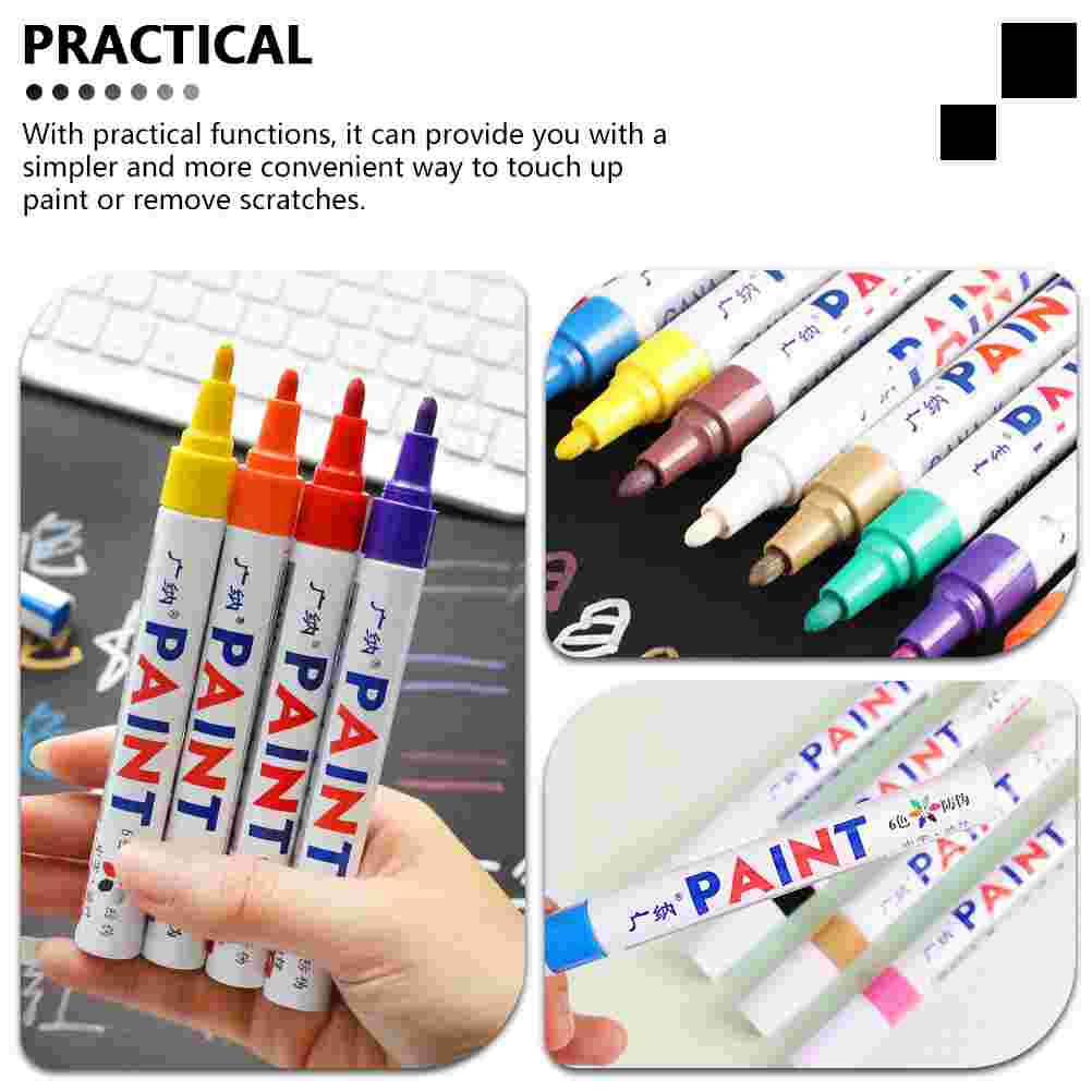 6pcs Durable Paint Pens Car Scratch Repair Pens Car Coat Paint Pens Graffiti Pens