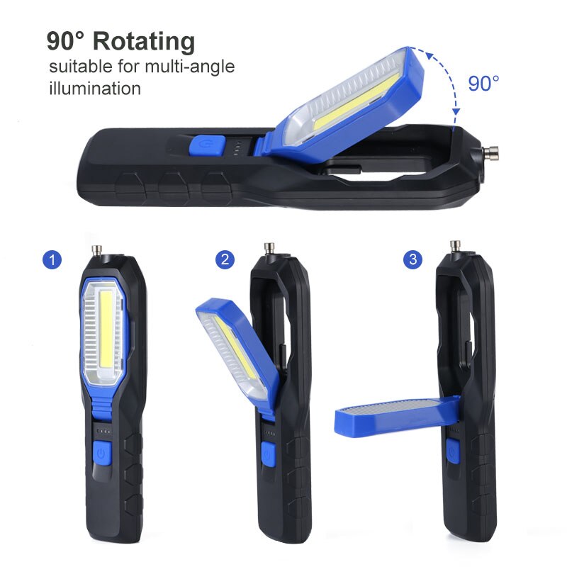 Led Verlichting Zaklamp Usb Oplaadbare Steel Werk Lamp Ingebouwde Batterij Waterdichte Magnetische Inspectie Lamp Voor Outdoor