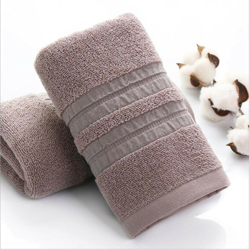 Brand Pure 100% Cotton Home Soft Absorbent Comfort Hand Face Sheet Bath Towels Comfort Striped Towels: Light Grey