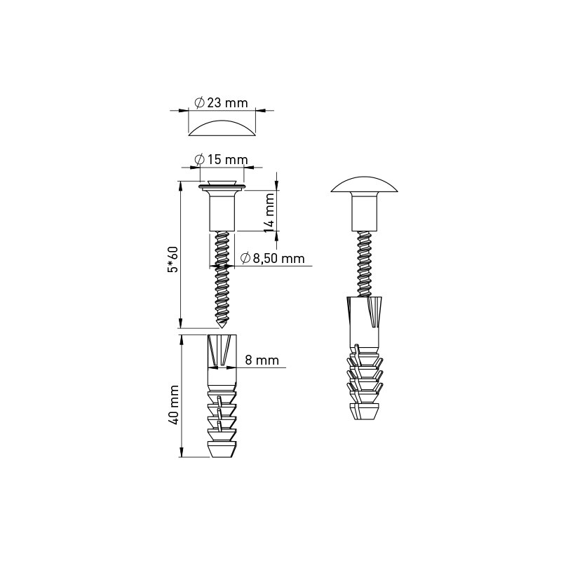 Stalen schroef plat/rond chroom rond deksel (accessoires bevestigingsset ) 12 stuks set)