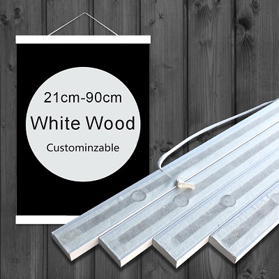 8 kleuren 30 40 50 cm Magnetische Poster Hanger Teak Hout Zwart Wit Fotolijst Canvas Schilderij Frame Goud Zwart walnoot Muur Frame: 5 inch / Lichtgrijs