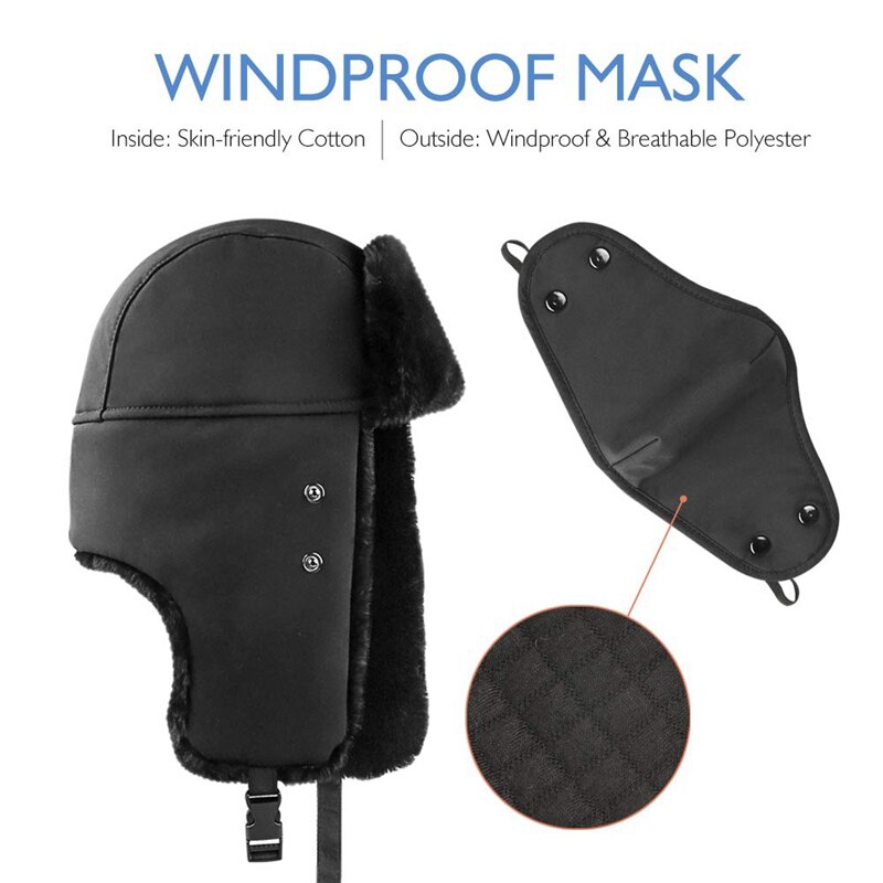 Windproof and Warm Earmuffs in Winter Removable Face Mask Windproof Waterproof and Breathable Including Free Collar