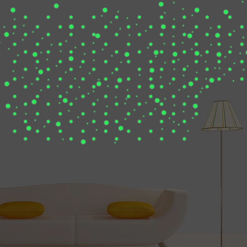 403pcs Round Wall Sticker For Ceiling Wall Decals Glow in the Dark Room Kids Room Nursery Glowing Decals Peel &amp; Stick Wallpaper