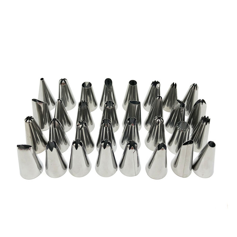 58 PCS Stainless Steel Nozzles Pastry Icing Cake Piping Cake Decorating Tools Globular Nozzle Pastry Bags