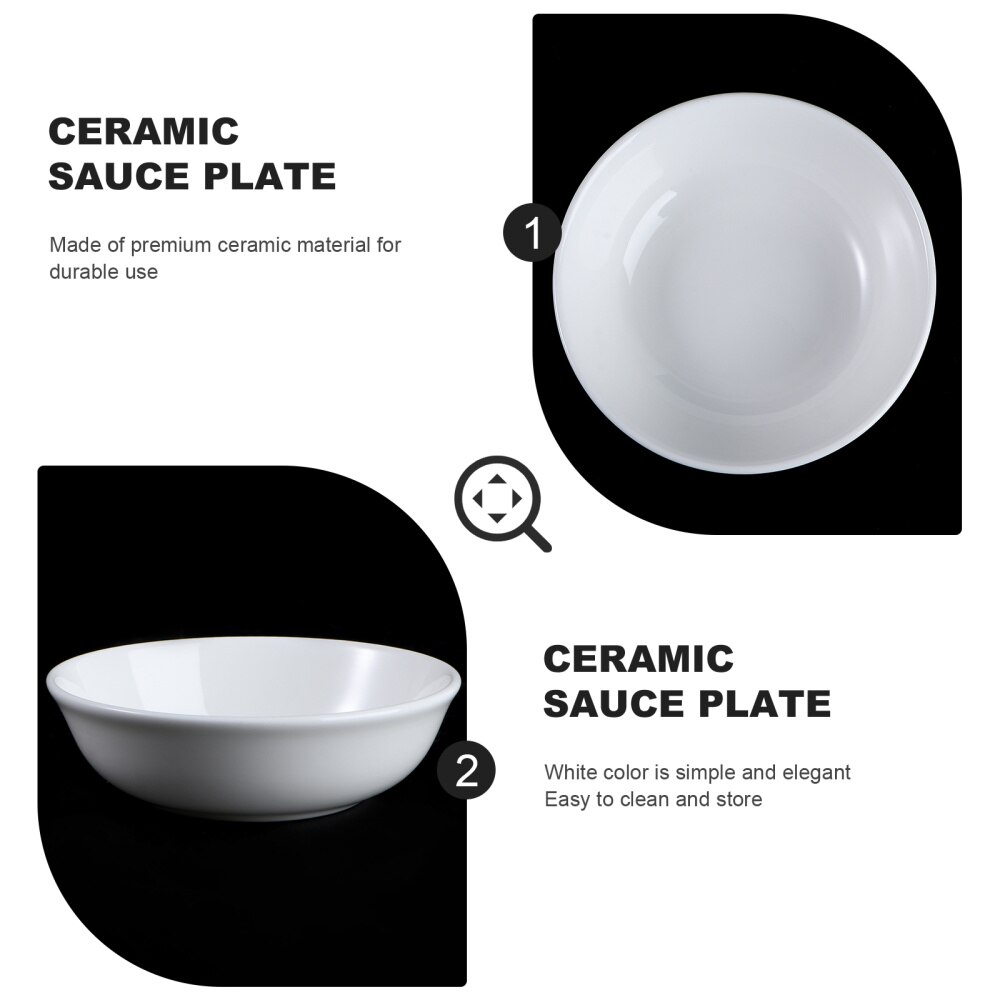 4Pcs Keramische Saus Plaat Dompelen Plaat Mini Kruiden Saus Schotel Voor Thuis Restaurant Hotel