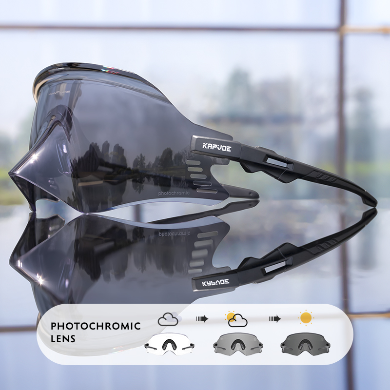 Kapvoe-Photochromic Sports Sunglasses for Man Road MTB Bicycle Glasses Riding Goggle Sports Eyewear Bike Women Cycling Glasses