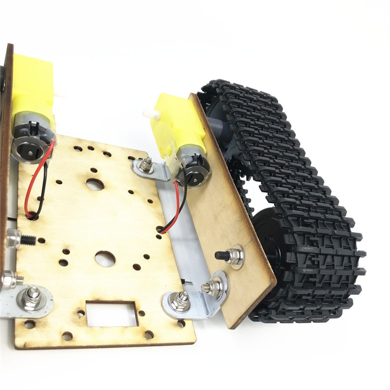 Pequeño martillo DIY de madera inteligente, tanque Robot RC con correa de oruga de plástico, Motor TT para Arduino UNO