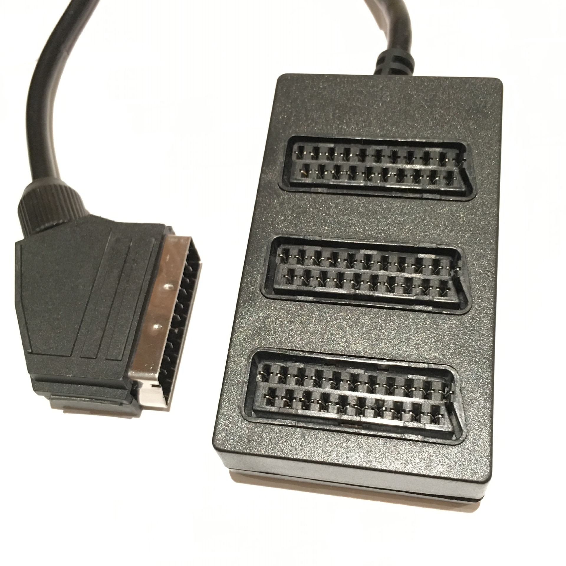 Electrovision 3-way Scart Splitter, Black 0.35m