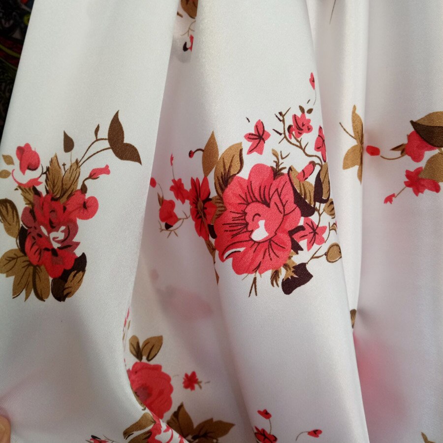 Handmade Floral Satin Fabric Soft Satin Material DIY Lining craft Tilda doll glossy Polyester Charmeuse Fabric