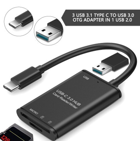 Otg micro-sd-kartenleser usb 3.0 kartenleser 2.0 für usb micro-sd-adapter flash-laufwerk smart-speicherkartenleser typ-c-kartenleser: Usb 3.1 typ c