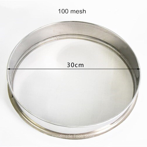 Pottery Art Stainless Steel Glaze Filter Sieving Screen Ceramic Glaze Slurry Sieve Mesh Pigment Mud Filter Polymer Clay Tools: 30cm 100mesh