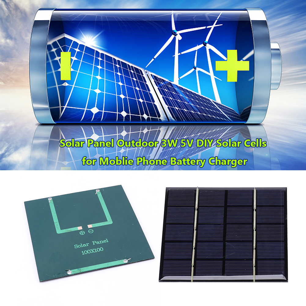 3W 5V Portable Solar Panel Charger Photovoltaic Cells for Solar Light for 3.7V Battery 3-5V Battery/Phone Charger