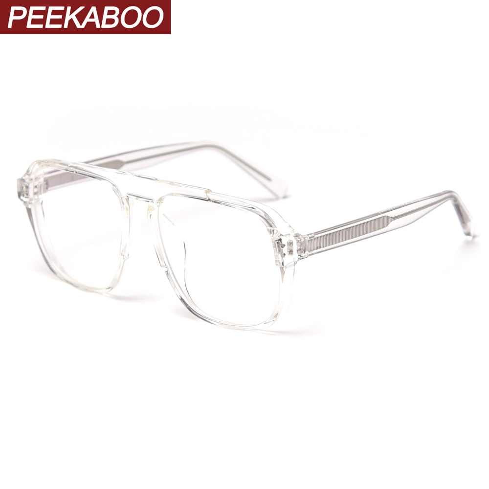 Peekaboo clear oversized glasses optical women tr90 big black transparent eyeglasses for men acetate