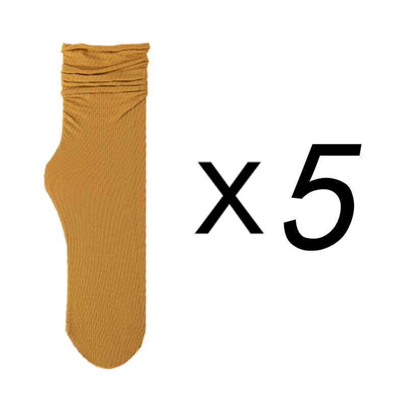 5 pares mulheres meias altas macias, velet soltas alças, meias fortes para meninas respiráveis meias masculinas um tamanho unissex: Ginger