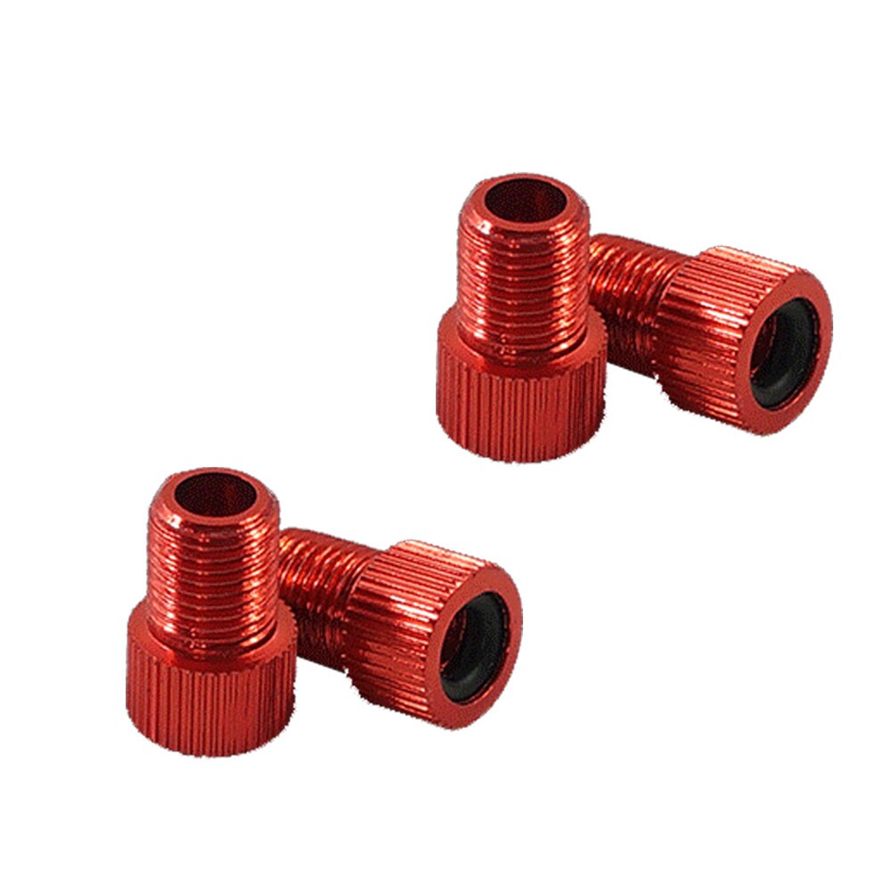 4Pcs Aluminum Alloy Bike Valve Adapter Caps Adaptor Bike Bicycle Fixed Gear Tire Connector: Red