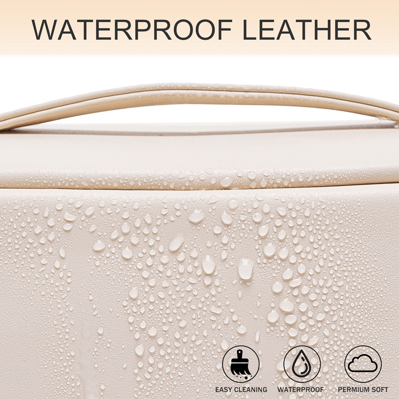 Bolsa de cosméticos de viaje grande para mujer, organizador de maquillaje de cuero, neceser femenino, estuche de maquillaje, bolsa de almacenamiento, caja de lujo para mujer