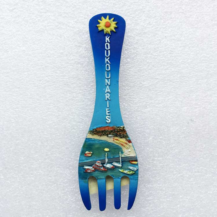 Greek Tourism Souvenir Spoon and Fork Shape Fridge Magnets Koukounaries Kukunaris Refrigerator Magnetic Stickers Travel