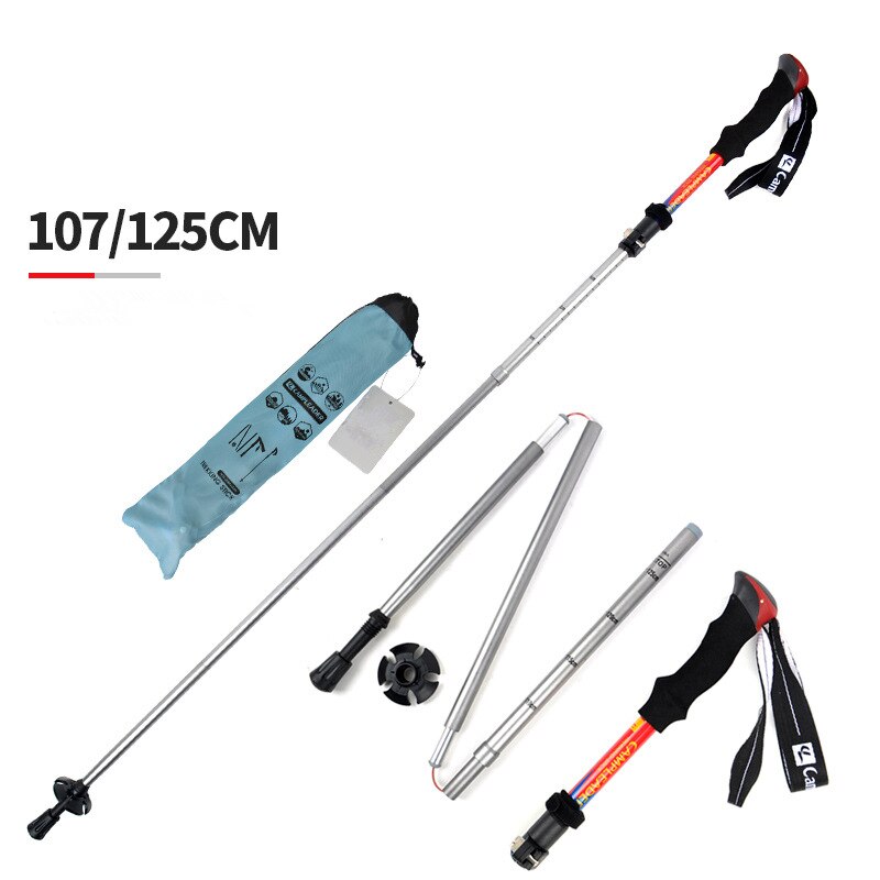 Portable Outdoor Climbing Pole Ultralight Foldable Telescopic Hiking Trekking Walking Stick