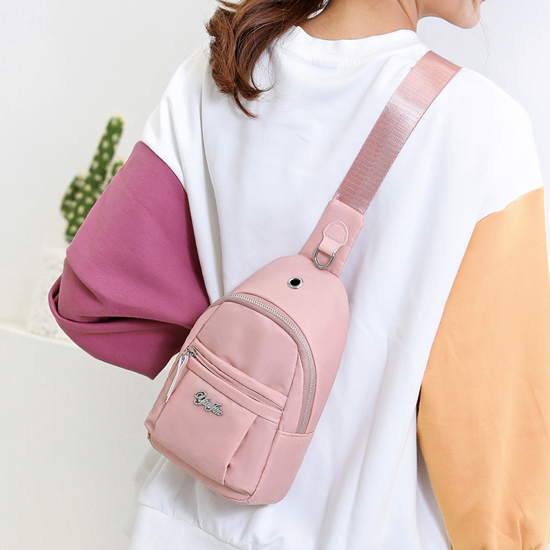 Bolsas de pecho para mujer paquete con cintura de nylon bolsas de viaje bandolera para bolso de un solo hombro de mujer paquete pequeño Femle Oxford Phone bolsas rosa