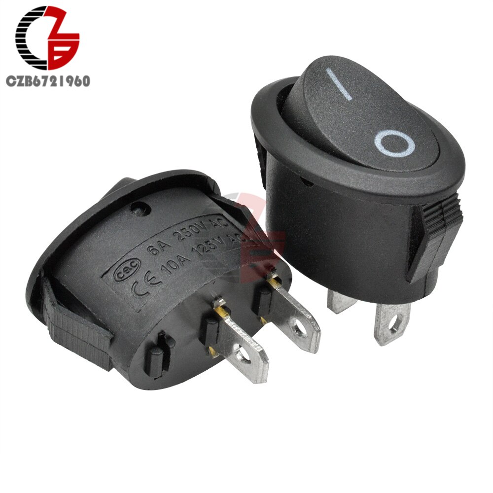 5Pcs 26x14mm KCD7 Oval Push Button Rocker Switch 6A 250V 10A 125V AC Toggle IO On-Off Car Boat Power Switch 2Pin 3Pin LED Light