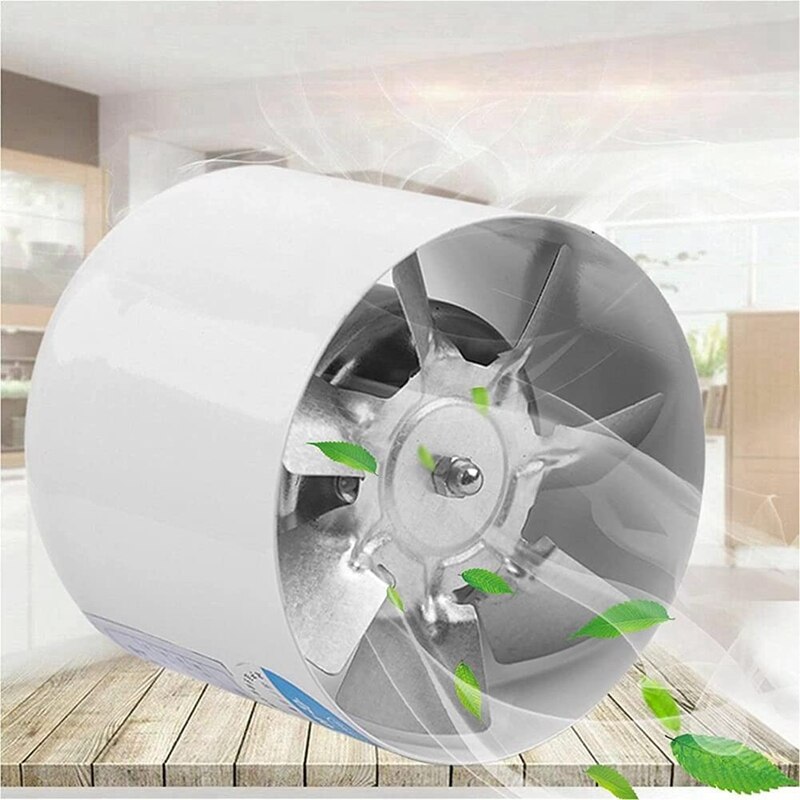 4 Inch Inline Duct Fan Air Ventilator Metal Pipe Ventilation Exhaust Fan Mini Extractor Bathroom Toilet Wall Fan