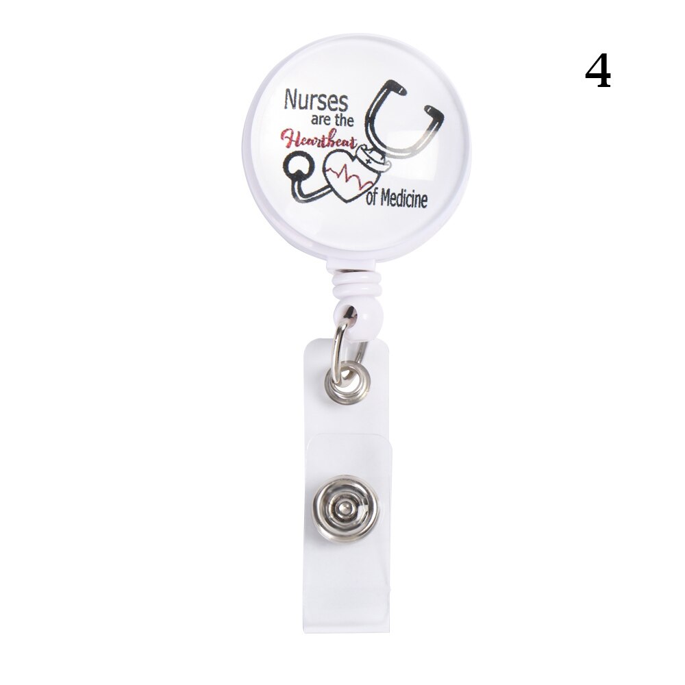 Retractable Badge Reel Nurse Display ID Name Card Badge Holder Anti-Lost Clip Key Ring: 4