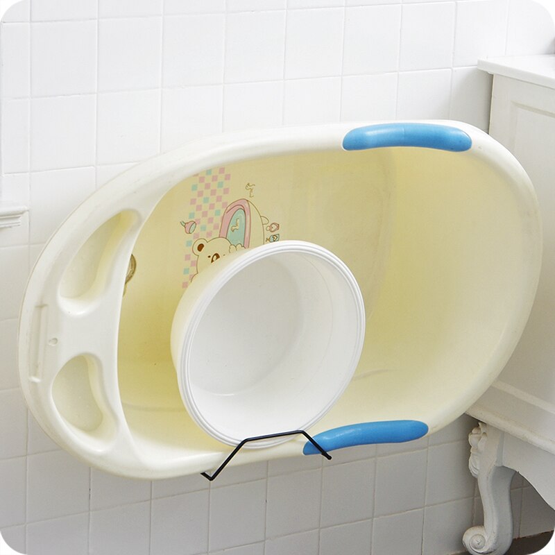 Punching Free Bathroom Washbasin Rack Bathroom Wall Hanging Basin Storage Rack Kitchen Wall Strong Hook Shelf