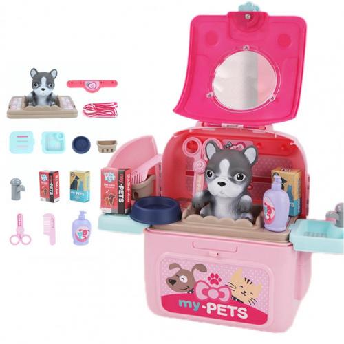 Sac à dos en plastique pour animaux de compagnie, pratique, exquis, jeu de simulation, ensemble de soins pour animaux de compagnie,: B