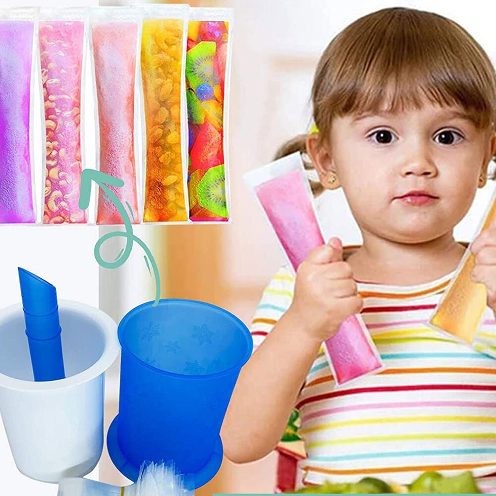 Molde para congelar polos de hielo, utensilio para hacer helados de Yogurt, DIY, con bolsas Pop para Yogurt, palos de zumo, fruta, uso doméstico