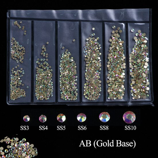 1440 stk blanding størrelse hvit ab sjarm spiker rhinestones 3d spiker Kunst dekorasjoner krystaller måke strass perler edelstener steiner  tr1049: Ab måke utgangspunkt