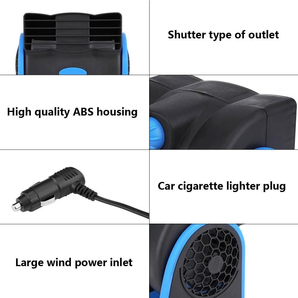 12V/24V mini elektryczny samochód wentylator niski poziom hałasu lato klimatyzator samochodowy 360 stopni obrotowy wentylator samochodowy układ chłodzenia samochodu
