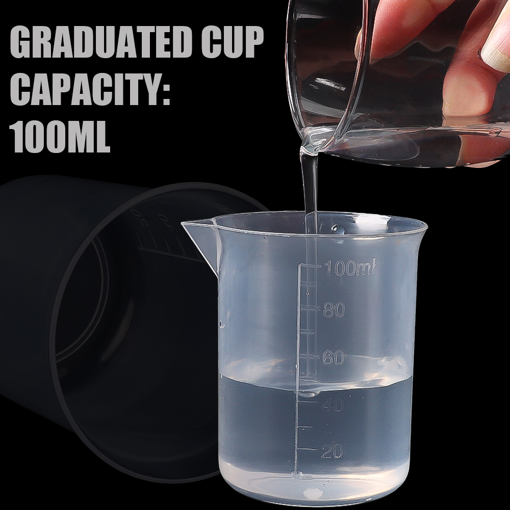 100ml Measuring Cup Transparent Plastic Scale Beaker Lab Chemical Laboratory Cups Resin Water Kitchen Baking Tools Container