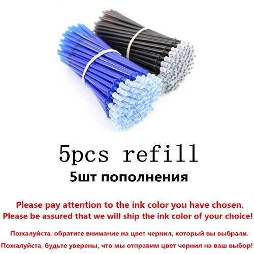 1 pièces dessin animé animaux effaçable stylo 0.35mm recharge tiges mignon Panda chat stylos Kawaii stylo à bille pour l'école écriture lavable poignée: Note -5pcs refill