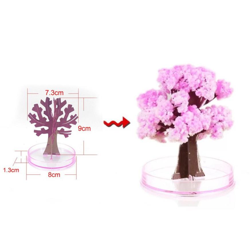 Árbol de Navidad para niños, árbol misterioso, crecimiento de cristal mágico, suministros para de Navidad de cumpleaños, árbol de cerezo, Santa, muñeco de nieve, decoración: Cherry Tree
