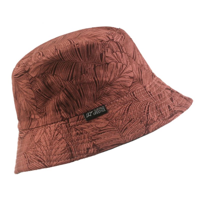 Unisex Harajuku Omkeerbaar Emmer Hoed Zonnebrandcrème Graffii Bladeren Visser Cap