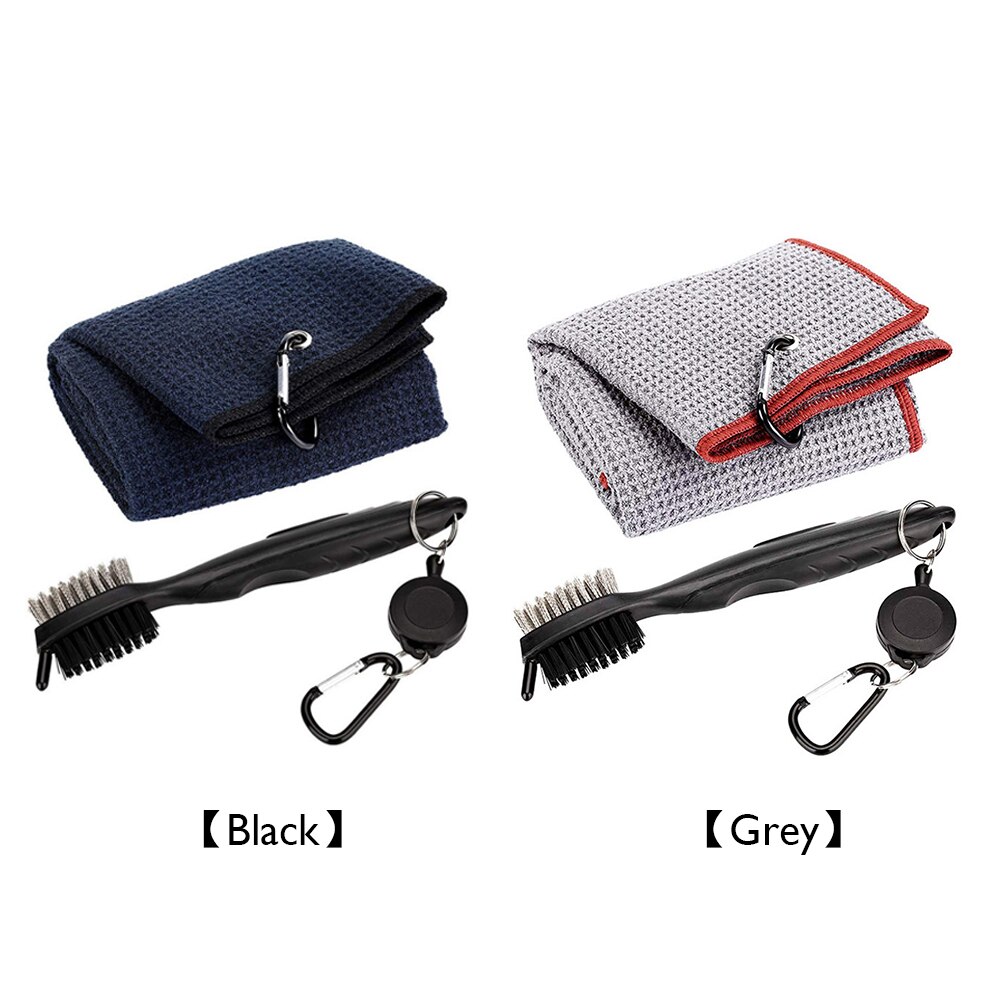 Klub golfowy szczoteczka ręcznik zestaw robić czyszczenia golf szczotka robić czyszczenia rowków 2 stronne golf miotacz klinowe piłka przyrząd robić czyszczenia rowków zestaw robić czyszczenia akcesoria robić golfa