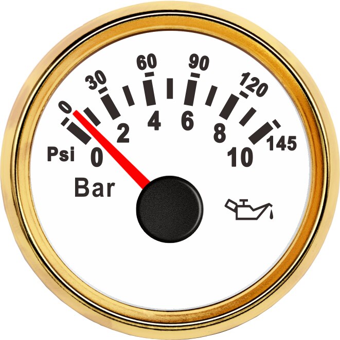 Manomètre universel de pression d'huile, 52mm 12V 24V, capteur de pression d'huile de moteur de voiture et de bateau, 0-5 Bar/0-10 Bar, M10: WG 0-10 Bar