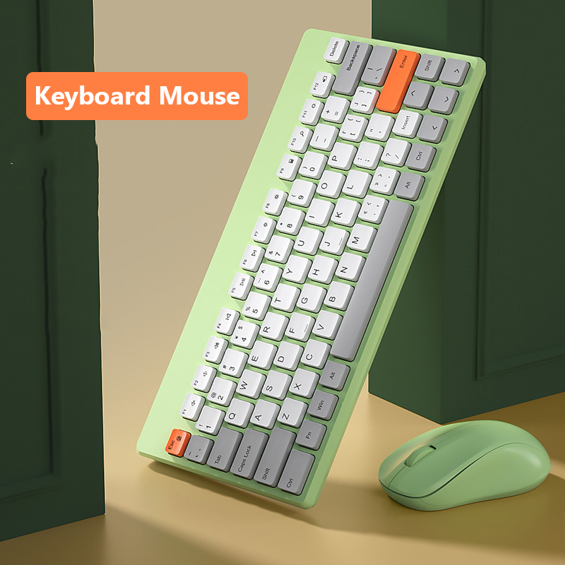 Slient Wireless Keyboard Mouse Combo Ergonomic Portable Gaming Keyboard Mouse Set For Macbook Laptop PC Gamer Computer Keyboard: green set