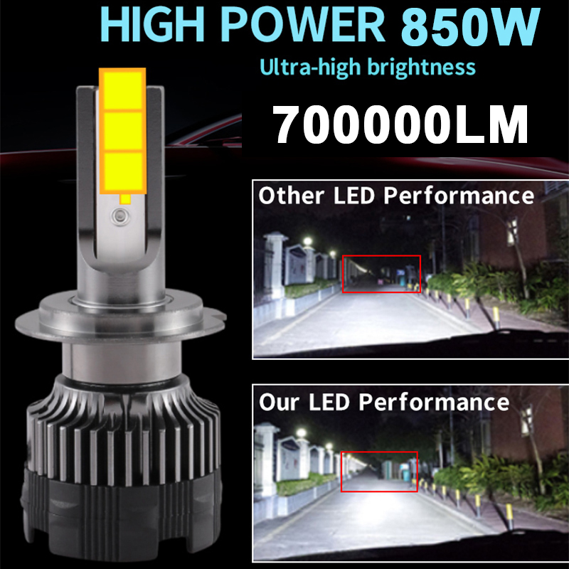 H7 LED-koplamp CSP-chip H4-lamp Led H1 H3 H11 H8 H9 9005 9006 HB3 HB4 4500K 6000K 8000K PTF Ijslampen Turbo Mistlamp 12V 24V