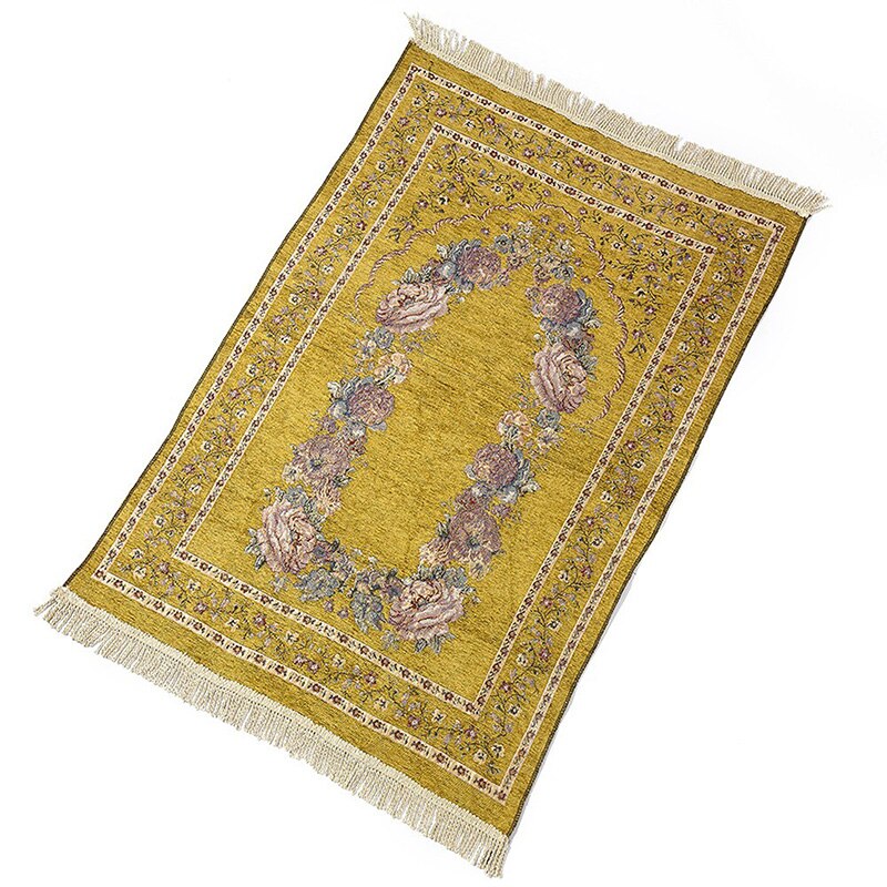 Ramadan Quran Islamic Muslim Prayer Rug Carpet Mat Tassel Tablecloth Cover Yoga Mat MDJ998: Orange